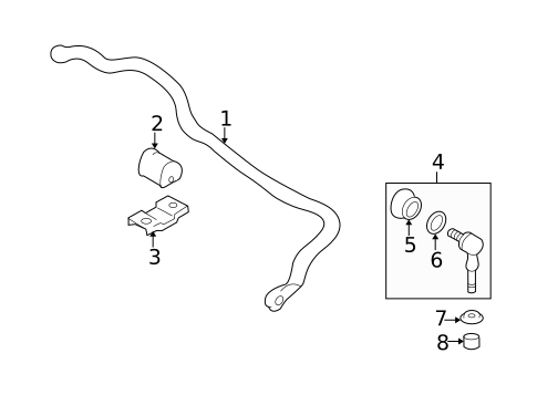 Stabilizer Bar & Components for 2001 Hyundai XG300 #0