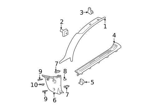 Interior Trim - Pillars for 2004 Ford Focus #0