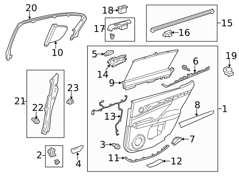 Interior Trim - Rear Door for 2013 Lexus GS450h #0