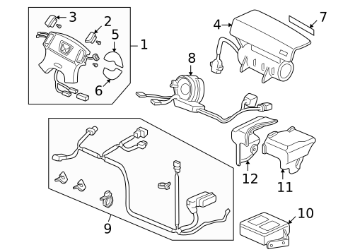 Air Bag Components for 2000 Honda CR-V #0