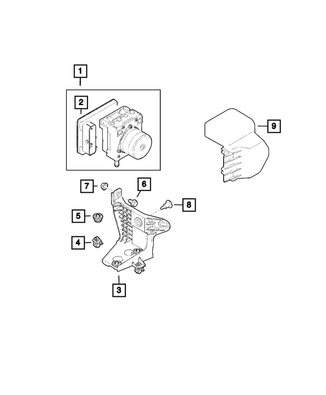 68644210AA - Electrical: Anti-lock Brake System Hydraulic Control Unit for Mopar Image