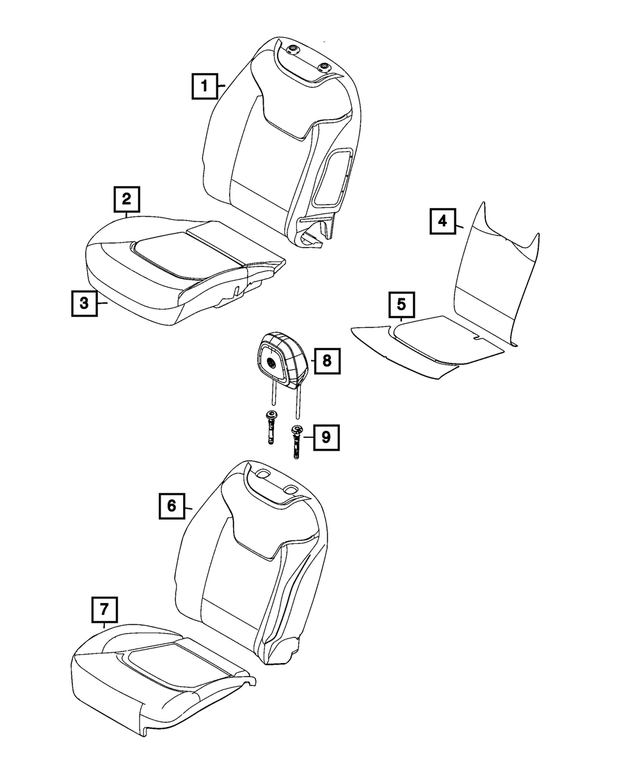 68610849AA - Interior Trim: Seat Back Foam, Left for Mopar Image image
