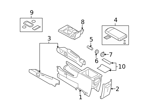 Center Console for 2006 Mercury Montego #0