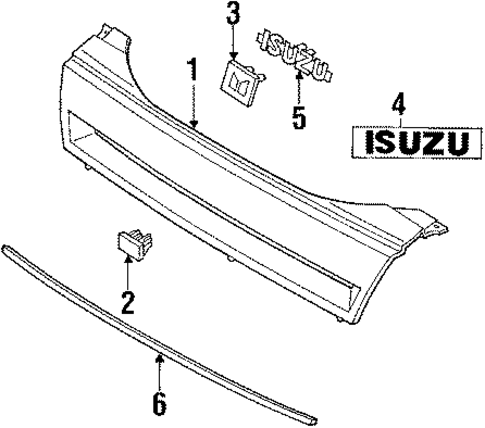 Grille & Components for 1988 Isuzu I-Mark #0
