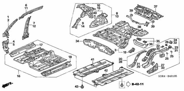 Floor - Inner Panel for 2007 Honda Accord #0