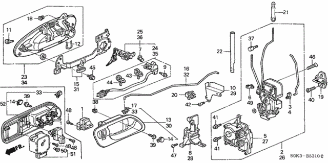 Front Door Locks for 2000 Acura TL #0
