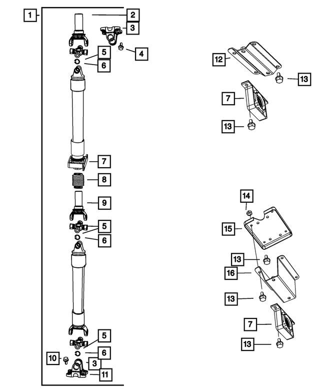 52123394AC - Rear Axle; American Axle 292 MM Dual Rear Wheels; Differential and Drive Line: Drive Shaft for Mopar Image