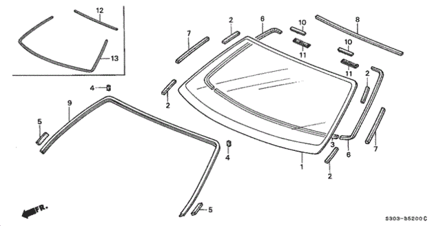 Front Windshield for 2000 Honda Prelude #0