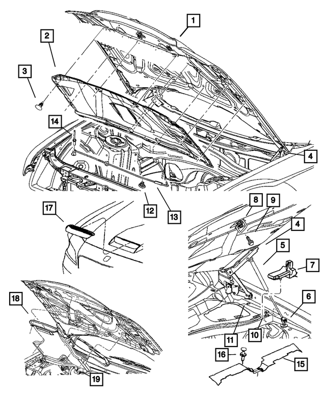 5112136AH - Body Sheet Metal Except Doors: Hood for Mopar Image