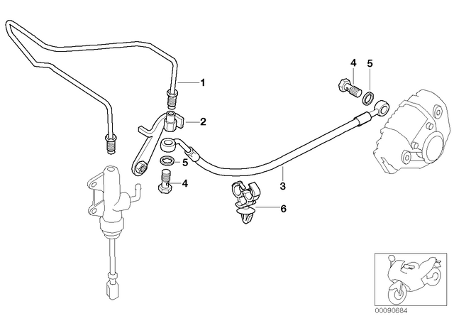 34327724701 - : Brake Pipe, Rear, Without ABS for BMW-Motorrad Image