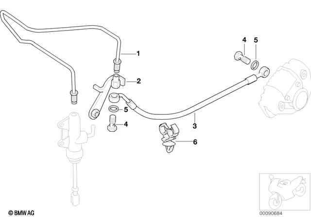 34327724701 - Brakes: Brake Pipe, Rear, without Abs -  for BMW-Motorrad Image