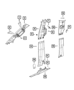 6EK62HL1AG - Interior Trim: Screw Cover, Right, Lower for Mopar Image