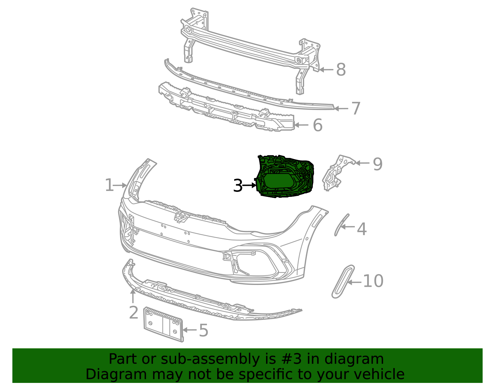 2025 Volkswagen Golf R Bumper Cover Support Rail 5H0-807-724-N | OEM ...