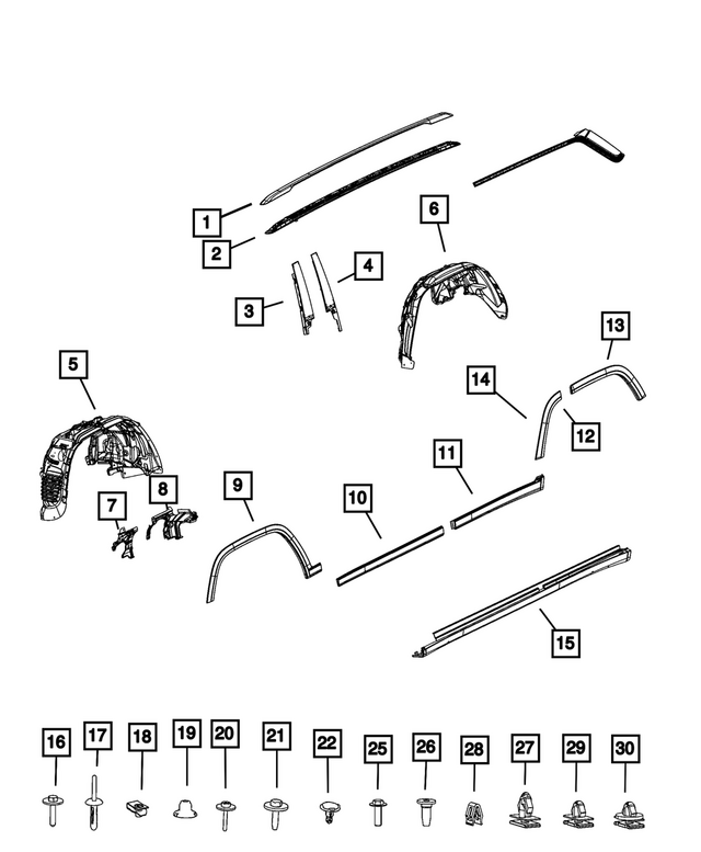 « 68448150AB – Exterior Ornamentation : Galerie De Toit Couvercle, Côté Droit pour Mopar Image »