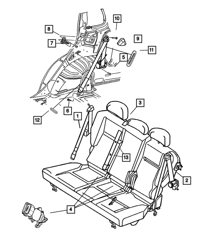 RL361L8AD - : Rear Outer Seat Belt, Right for Mopar Image