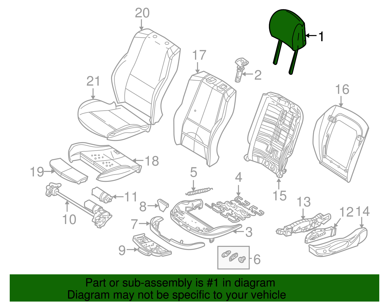 Headrest - BMW (52-10-7-077-606)