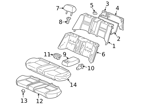 Rear Seat Components for 2007 Honda Accord #2