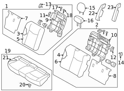 Rear Seat for 2018 Nissan LEAF #0