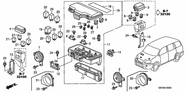 Control Unit (Engine Room) (-'04) for 2004 Honda Pilot #0