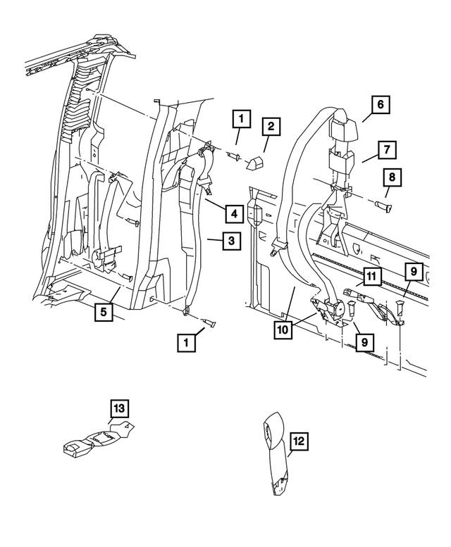 5HJ47BD5AB - Restraints: Seat Belt Bezel for Mopar Image image
