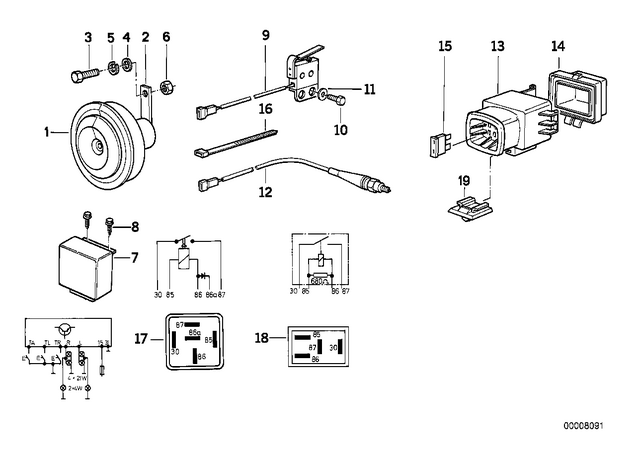 61332306791 - General Electrical System: Horn - 335Hz for BMW-Motorrad Image