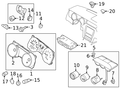Cluster & Switches for 2013 Ford Mustang #0
