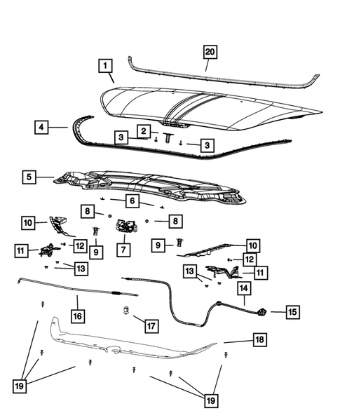 Hood and Hood Release for 2013 Dodge Dart #0