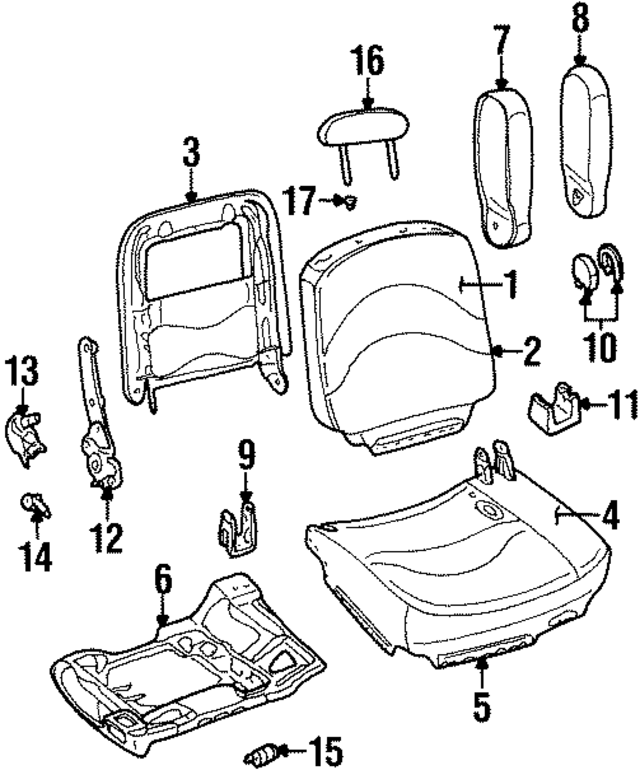 F8AZ5461018AA - Body: Seat Back Frame for Ford Image