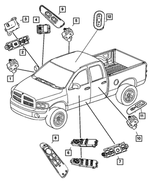 56049804AC - Electrical: Window And Door Lock Switch for Dodge: Dakota, Ram 1500, Ram 2500, Ram 3500 Image