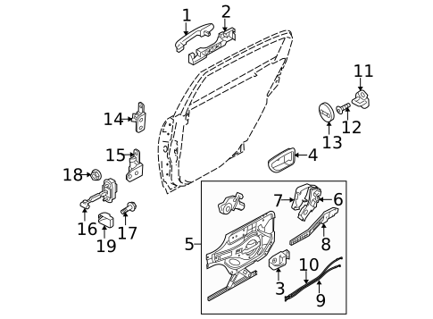 Rear Door for 2004 Kia Amanti #1