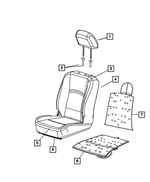 1RT35XDVAA - Interior Trim: Front Headrest for Dodge: Ram 1500, Ram 2500, Ram 3500 | Ram: 1500, 2500, 3500 Image