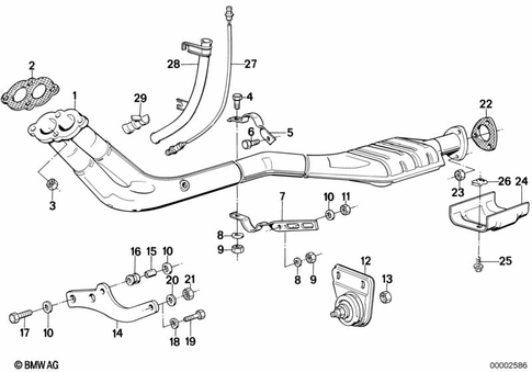 Catalytic Converter / Front Silencer for 1986 BMW 318i #0