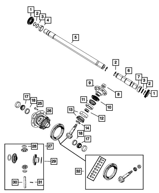 5015874AA - Front Axle; Corporate 205 MM; Differential and Drive Line: Pinion Shaft Shim Kit for Mopar Image
