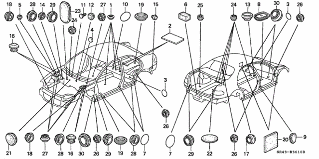 Grommet for 1993 Honda Civic #0
