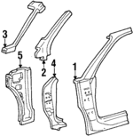 F78Z16279D45AA - Body: Hinge Pillar for FORD Image