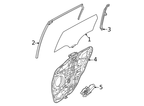 Glass - Rear Door for 2023 Kia Seltos #0