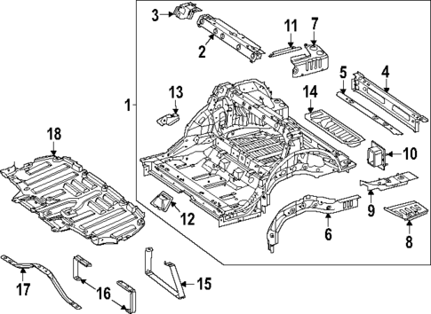 Rear Floor & Rails for 2025 Mercedes-Benz EQE AMG&reg; #0