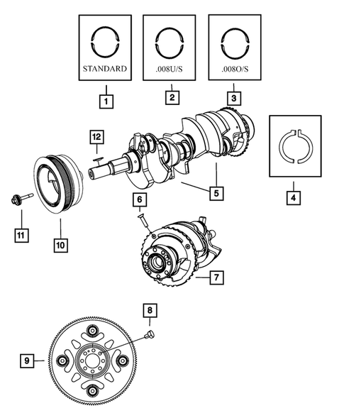 Crankshaft, Piston, Drive Plate, Flywheel, and Damper for 2010 Chrysler 300 #0