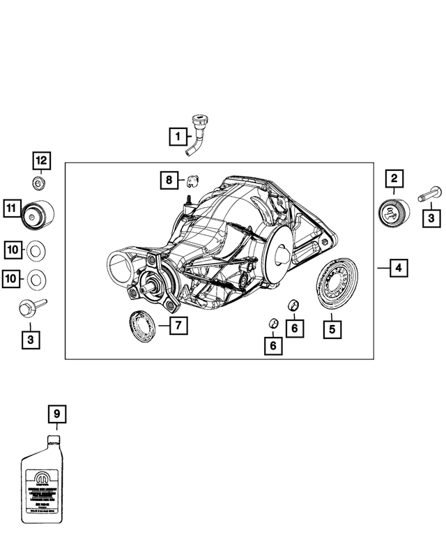 68210537AA - Rear Axle; 195 MM; Differential and Drive Line: Rear Axle Differential for Mopar Image