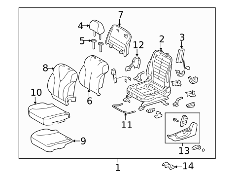 Front Seat Components for 2009 Toyota Camry #1