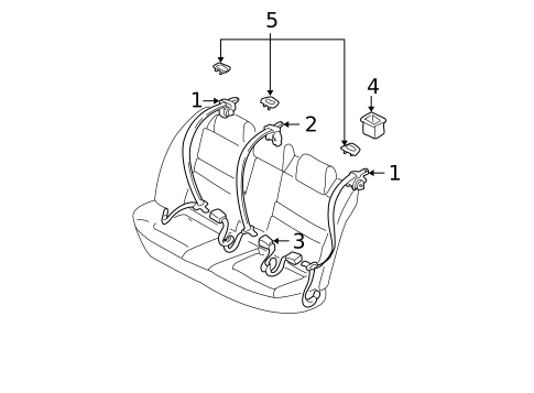 Rear Seat Belts for 2000 Subaru Legacy #1