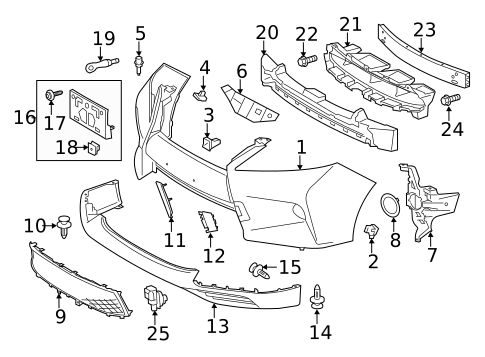 Bumper & Components - Front for 2014 Lexus RX450h #1
