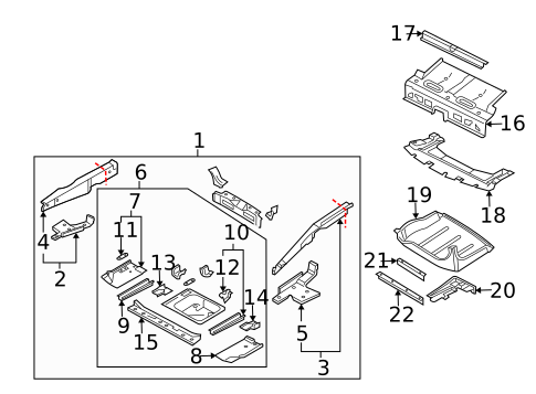 Rear Floor & Rails for 2005 Mini Cooper #0