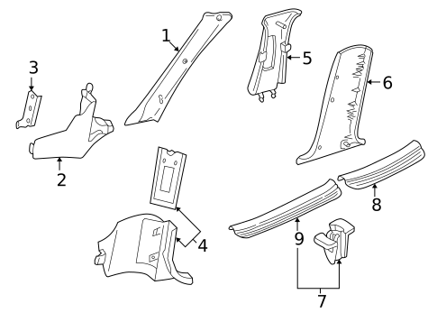 Interior Trim - Pillars for 1997 Mazda Millenia #0