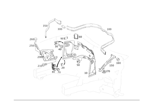 Engine Compartment Partition Panel, Wheelhouse Attachment Parts for 2018 Mercedes-Benz CLS63 AMG S #0