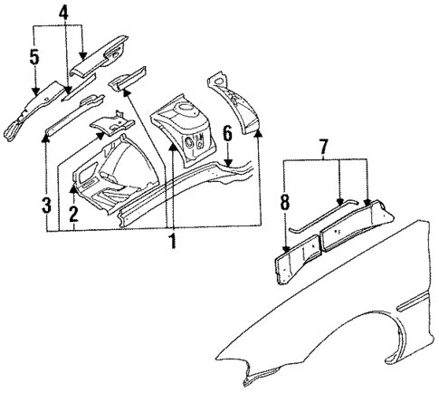 Structural Components & Rails for 1993 INFINITI J30 #0