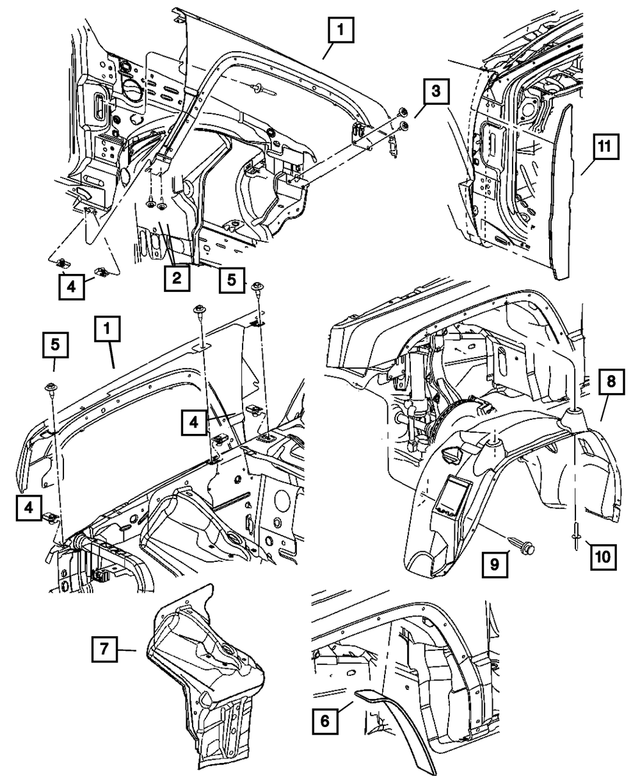 « 5161876AF – Body Sheet Metal Except Doors : Suspension Support, Côté Droit pour Mopar Image »