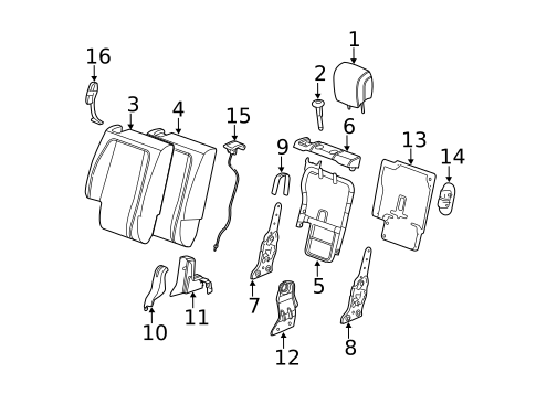 Rear Seat Components for 2015 GMC Terrain #1
