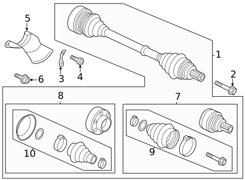 Drive Axles for 2025 Audi S7 Sportback #0
