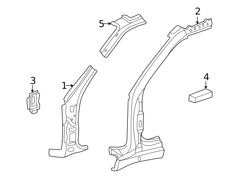 Hinge Pillar for 1999 Mercedes-Benz C230 #0